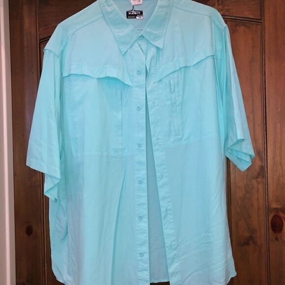 NWOT Light blue Habit short sleeve button down - Picture 1 of 2